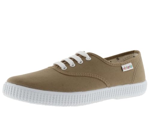 victoria Plimsoll Unisex 1915 Canvas & Weiße Schnürsenkel 106613 für Erwachsene Tostado 41 von victoria