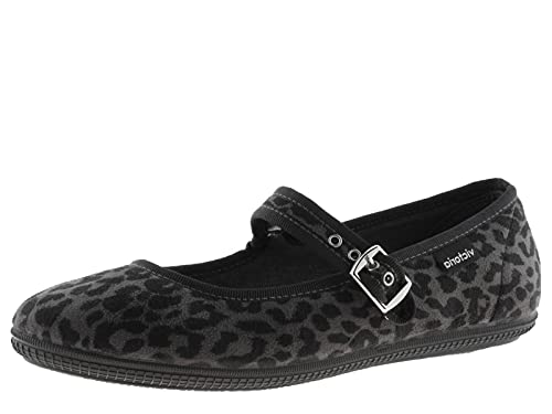 victoria Mädchen Pantoffeln 1049110-KIDS Ballerina ODA Animal-Print & Schnalle Antracita 26 von victoria