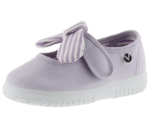 victoria Unisex – Kinder Mary Jane 105110-KIDS Mary Jane OJALÁ Canvas & Klettverschluss & Schleife Streifenmuster LIRIO 24 von victoria