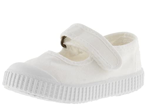 victoria Mary Janes Unisex 1915 Canvas Drec & Klettverschluss & Zehenverstärkung 136605 für Kinder Blanco 34 von victoria