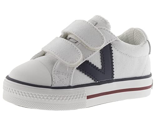 victoria Unisex Low-Top Tribu Canvas & Kontrast-Logo & Klettverschlüsse 1065163 für Kinder Blanco 33 von victoria