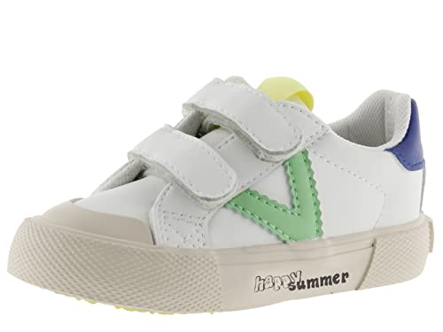 victoria Unisex – Kinder Low-top 1065179-KIDS Low-TOP TRIBU Lederoptik & Klettverschluss & Kontrast Verde 34 von victoria