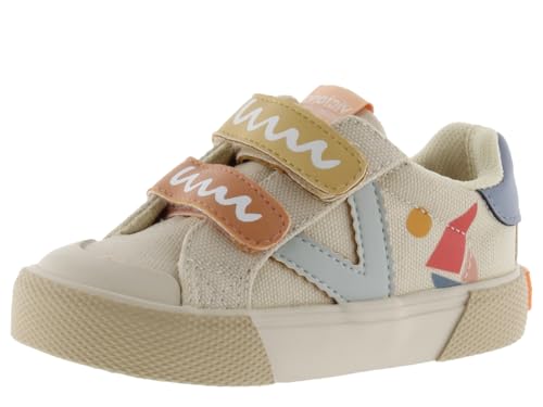 victoria Unisex – Kinder Low-top 1065181-KIDS Low-TOP TRIBU Canvas MEHRFARBIGEM Muster & Klettverschluss BEIGE 27 von victoria