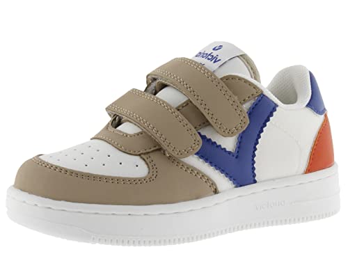 victoria Unisex – Kinder Low-top 1124109-KIDS Low-TOP Tiempo Lederoptik Mehrfarbig & Klettverschluss BEIGE 25 von victoria