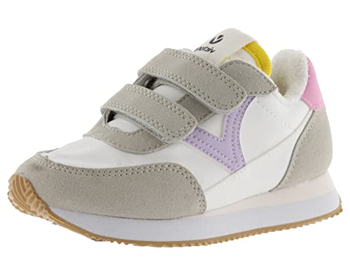 victoria Low-Top Unisex Astro Kids Nylon & Kontrast-Teile & Klettverschlüsse 1137100 für Kinder LILA 34 von victoria