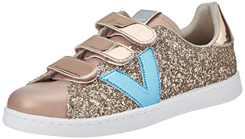 Victoria Unisex Tenis Tiras Glitter Combinado Sneaker, Nude-Beige, 38 EU von victoria