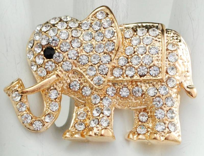 Gold Elefant Ring Mit Strasssteinen, Verstellbarer Tierring von victoriascharms