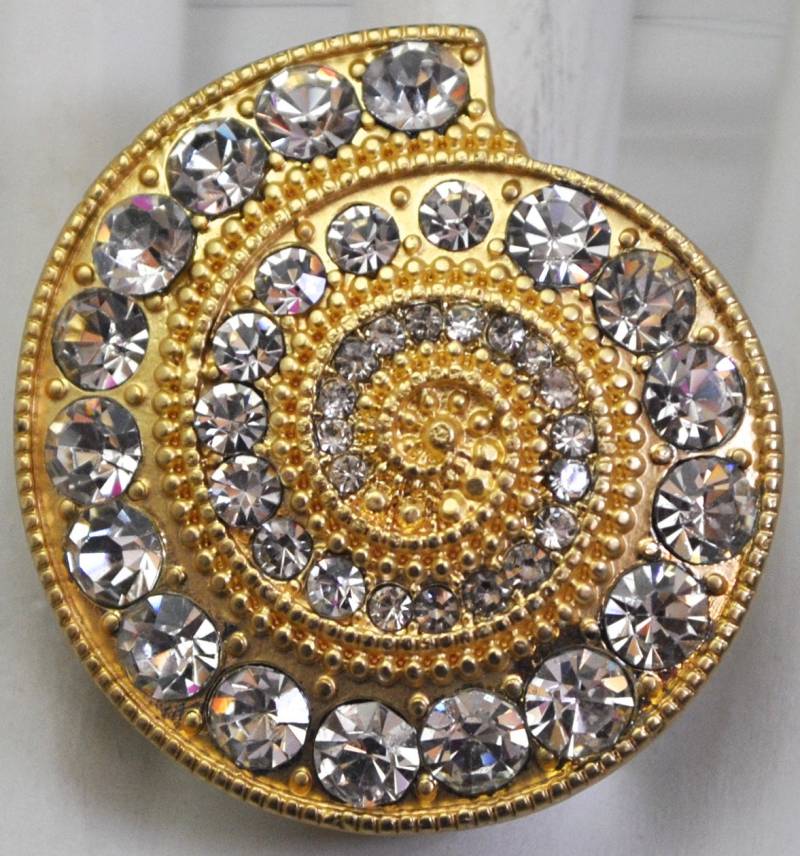 Vintage Gold Spiral Strass Ring, Verstellbare Statement Ring von victoriascharms