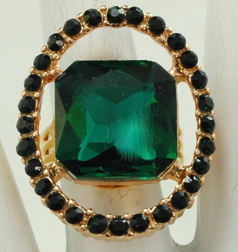 Grün Strass Floating Ring Urlaub Schmuck Geschenk Für Sie Verstellbaren von victoriascharms