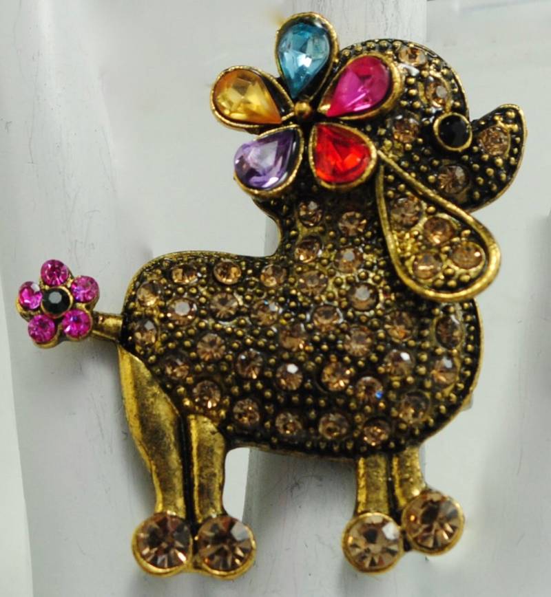 strass Hund Ring, Gold Einstellbar Haustier Schmuck von victoriascharms