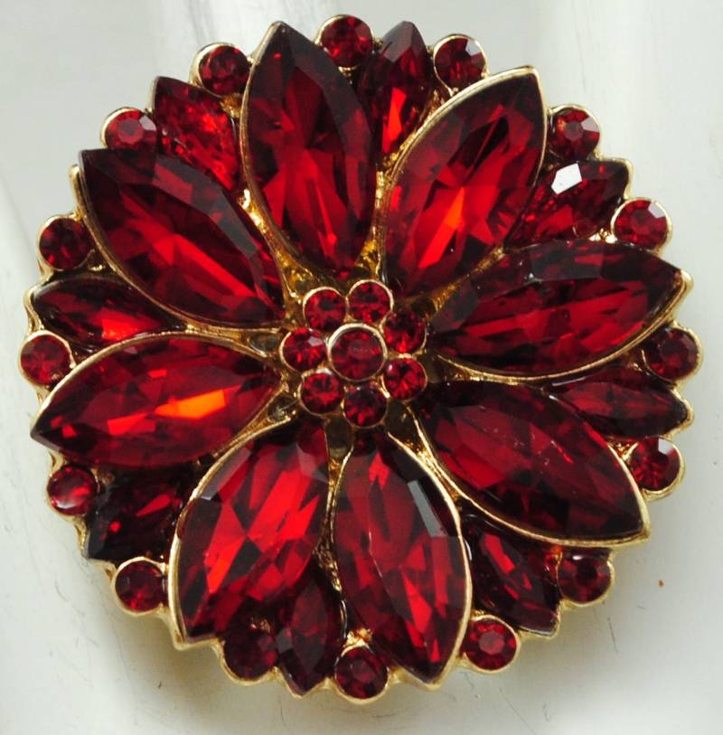 Roten Strass Blumen Ring Urlaub Schmuck Geschenk Für Sie Verstellbaren von victoriascharms