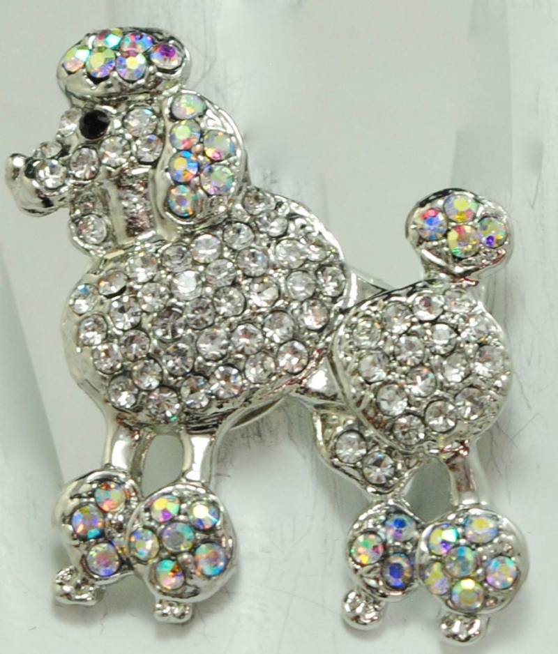 Strass Hundering Silber, Klar & Ab Strasssteine, Einstellbar von victoriascharms