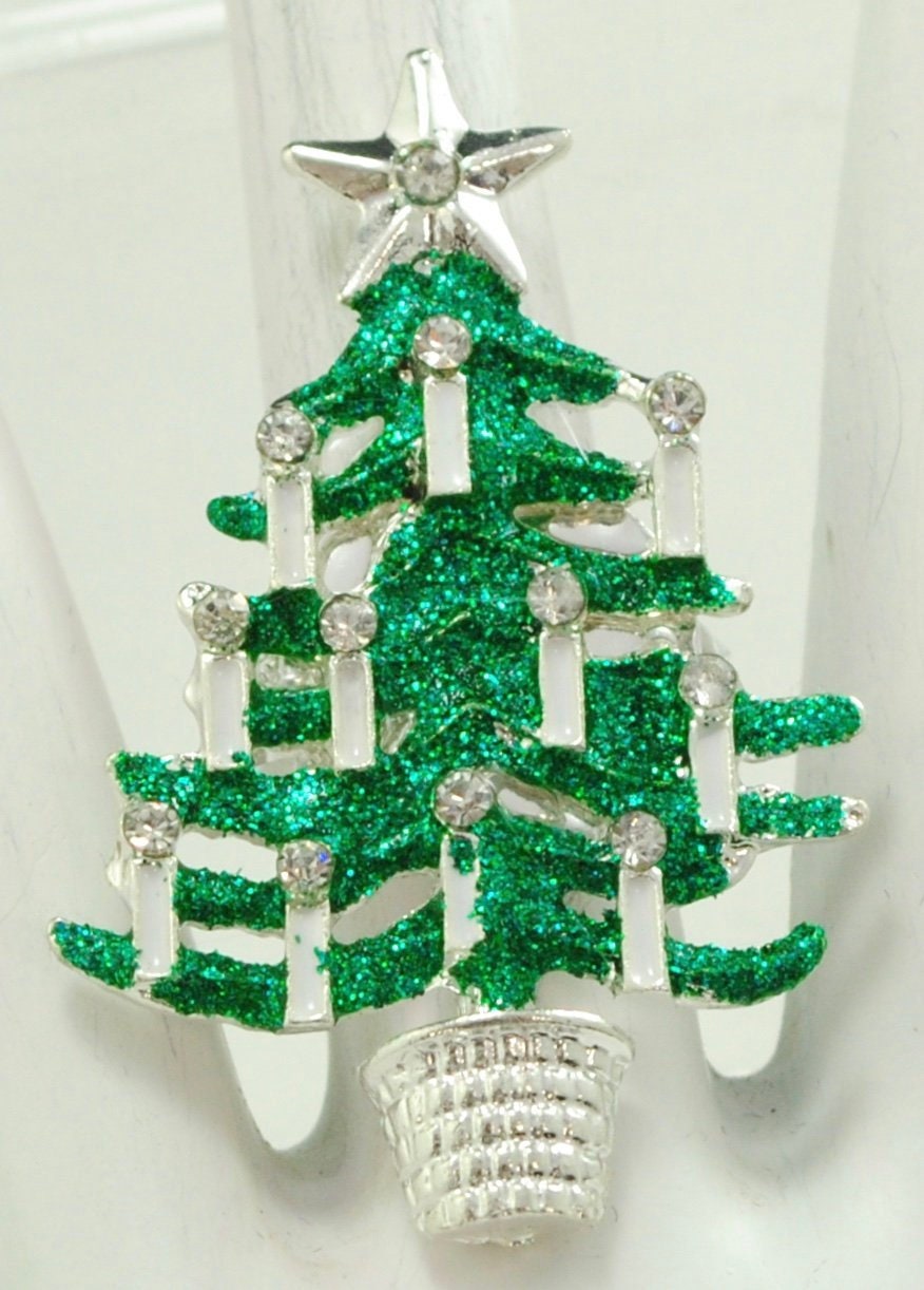 Weihnachtsbaum Ring Weiße Kerze Ornamente Weihnachten Schmuck Verstellbarer von victoriascharms