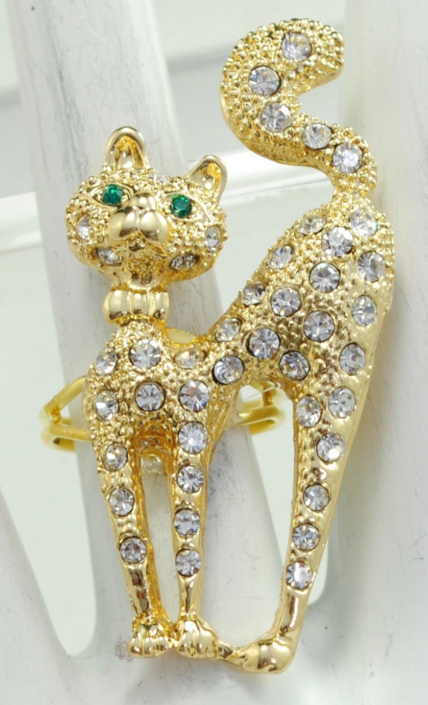 strass Katze Ring, Einstellbar Gold Haustier Schmuck von victoriascharms