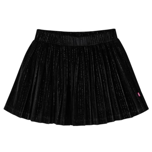 Kinder Faltenrock mit Lurex Mädchen Rock Minirock Mädchenrock Röcke Schwarz 104 von vidaXL