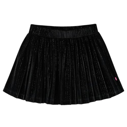 Kinder Faltenrock mit Lurex Mädchen Rock Minirock Mädchenrock Röcke Schwarz 116 von vidaXL