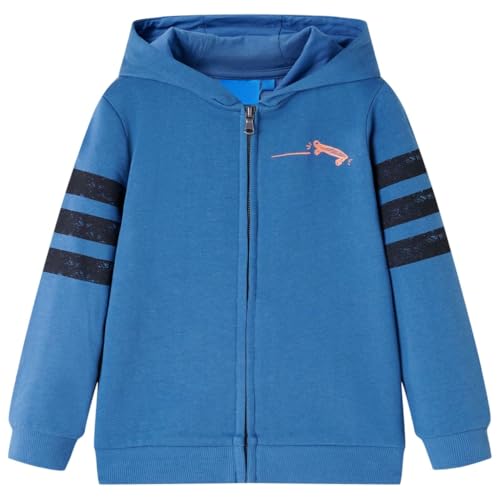 Kinder Kapuzenpullover Reißverschluss Skateboard Pullover Sweatshirt Blau 128 von vidaXL