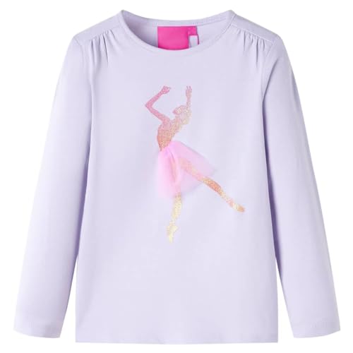 Kinder Langarmshirt Ballerina Langarm T-Shirt Jungen Kindershirt Helllila 104 von vidaXL