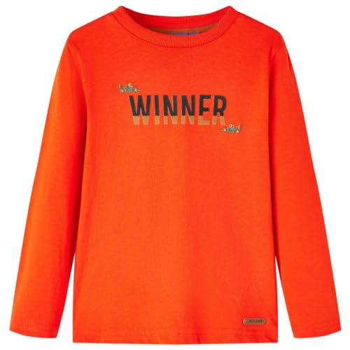 Kinder Langarmshirt Winner Langarm T-Shirt Jungen Kindershirt Hellorange 140 von vidaXL