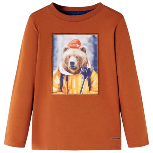 Kinder-Langarmshirt mit Bären Pullover Sweatshirt T-Shirt Dunkelorange 140 von vidaXL