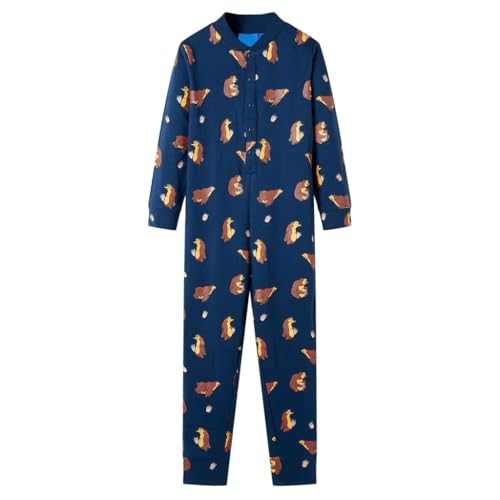 Kinder Schlafanzug Einteiler Pyjama Nachtwäsche Hausanzug Jumpsuit Jeansblau 92 von vidaXL