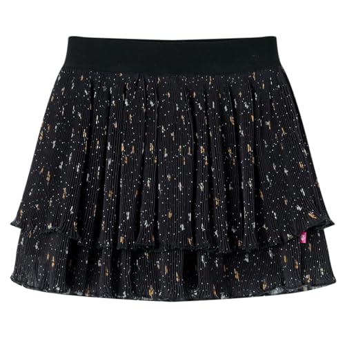 Kinder Stufenrock mit Rüschen Rock Minirock Kinderrock Mädchen Schwarz 140 von vidaXL