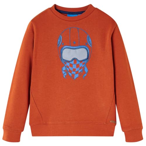vidaXL Kinder-Sweatshirt Langarmshirt Rundhals Pullover Pulli Shirt Rostbraun 128 von vidaXL