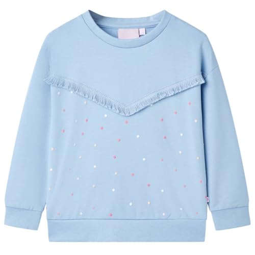 Kinder Sweatshirt Rundhalsausschnitt Langarmshirt Pullover Shirt Blau 116 von vidaXL