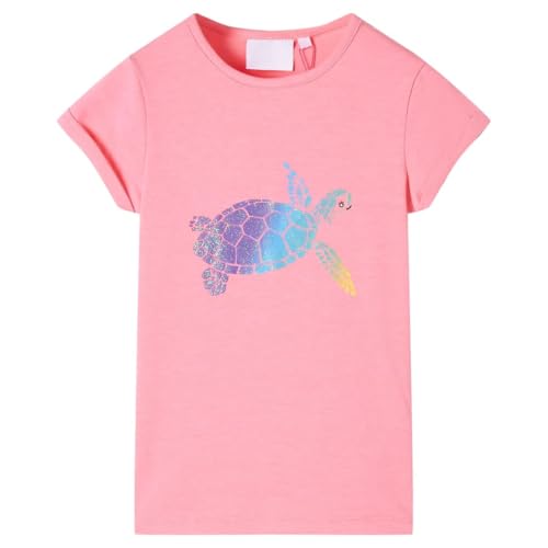 Kinder T-Shirt Kurzarmshirt Kindershirt Rundhalsausschnitt Mädchen Hellrosa 128 von vidaXL