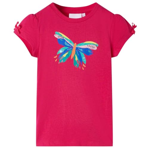 Kinder T-Shirt Kurzarmshirt Kindershirt Rundhalsausschnitt Mädchen Knallrosa 140 von vidaXL