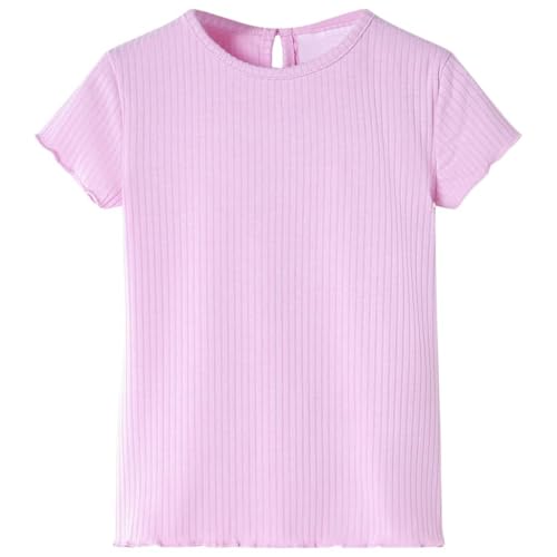Kinder T-Shirt Rundhalsausschnitt Kurzarmshirt Mädchen Kindershirt Hellrosa 140 von vidaXL