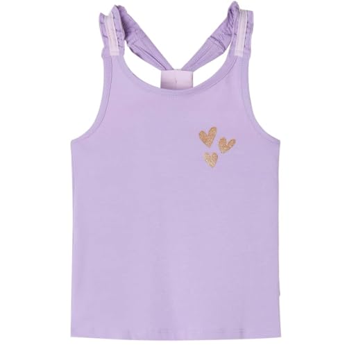 Kinder Tank Top Glitzer-Herz Mädchen Unterwäsche Unterhemd Ärmellos Lila 140 von vidaXL