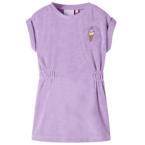 Kinderkleid Rundhalsausschnitt Mädchen Kinder Kleid Mädchenkleid Lila 128 von vidaXL