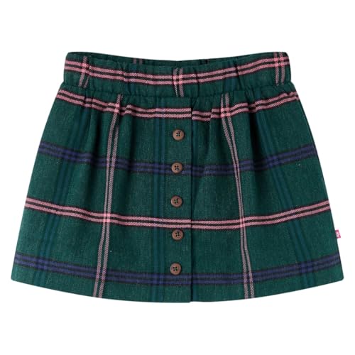 Kinderrock Karomuster Mädchen Rock Kinder Mädchenrock Minirock Dunkelgrün 116 von vidaXL