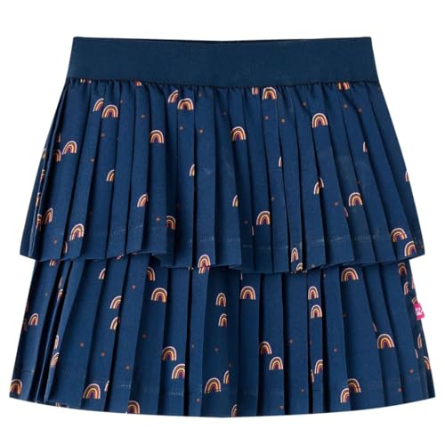 Kinderrock Regenbogen-Muster Mädchen Rock Kinder Mädchenrock Marineblau 128 von vidaXL