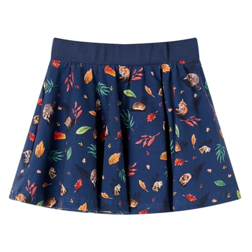 Kinderrock mit Tiermotiv Mädchen Rock Kinder Mädchenrock Minirock Marineblau 104 von vidaXL