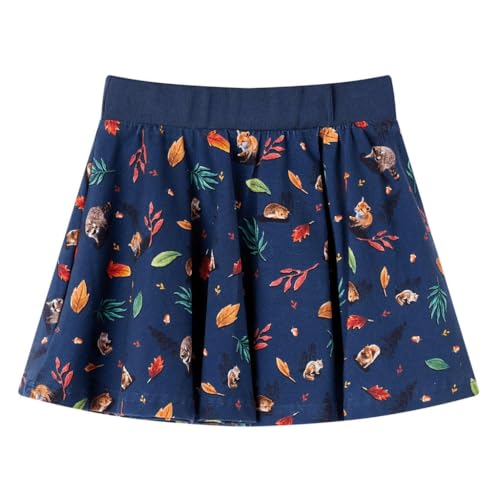 Kinderrock mit Tiermotiv Mädchen Rock Kinder Mädchenrock Minirock Marineblau 116 von vidaXL