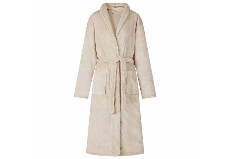 vidaXL Bademantel Bademantel ohne Kapuze Beige L Flanell, Vlies von vidaXL