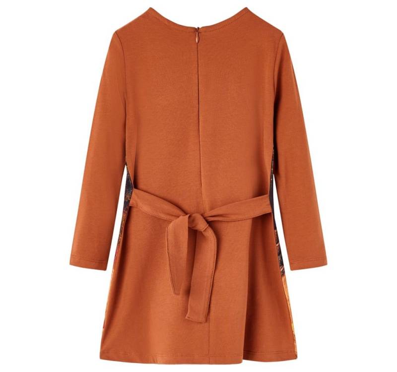 vidaXL Blusenkleid Kinderkleid mit Langen Ärmeln Cognac 92 von vidaXL