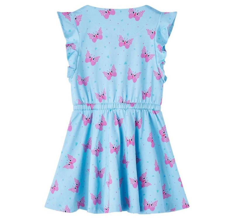 vidaXL Blusenkleid Kinderkleid mit Knöpfen Ärmellos Blau 128 von vidaXL