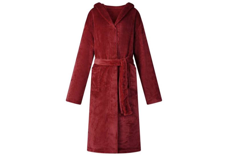 vidaXL Damenbademantel Bademantel Hoodie Bordeauxrot xxl Flanell, 100% Baumwolle von vidaXL