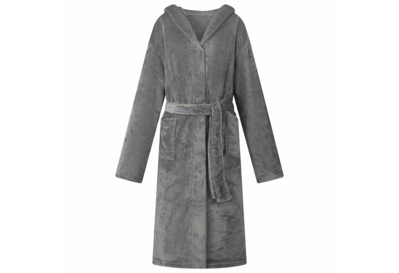 vidaXL Damenbademantel Bademantel Hoodie Dunkelgrau xxxl Flanell, 100% Baumwolle von vidaXL