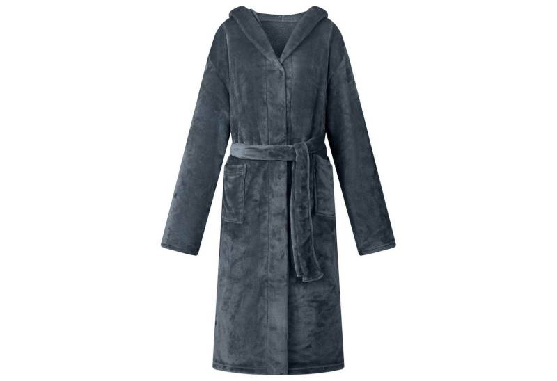 vidaXL Damenbademantel Bademantel Hoodie Marineblau m Flanell, 100% Baumwolle von vidaXL