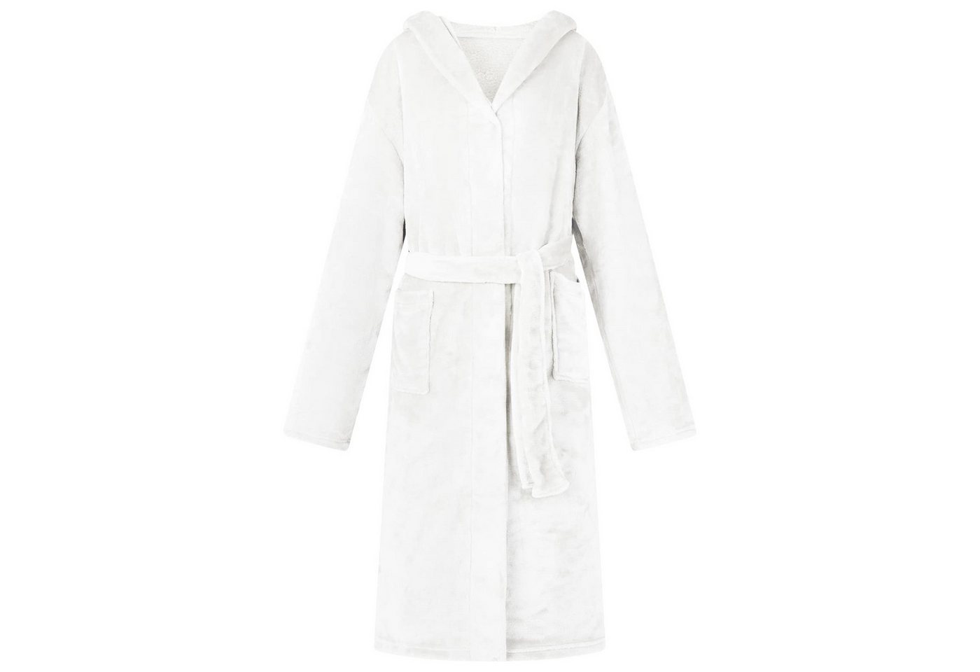 vidaXL Damenbademantel Bademantel Hoodie Weiß m Flanell, 100% Baumwolle von vidaXL