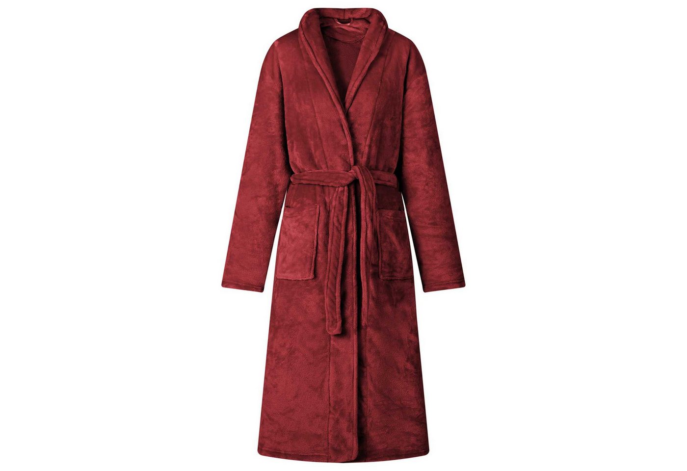 vidaXL Damenbademantel Bademantel ohne Kapuze Bordeauxrot xl Flanell, 100% Baumwolle von vidaXL