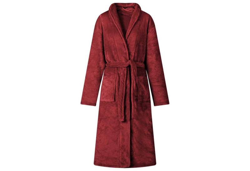 vidaXL Damenbademantel Bademantel ohne Kapuze Bordeauxrot xxxl Flanell, 100% Baumwolle von vidaXL