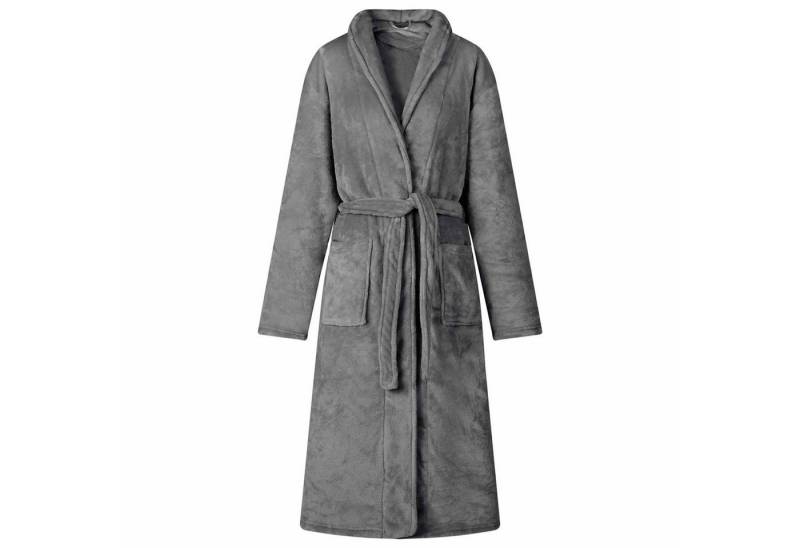 vidaXL Damenbademantel Bademantel ohne Kapuze Dunkelgrau xl Flanell, 100% Baumwolle von vidaXL