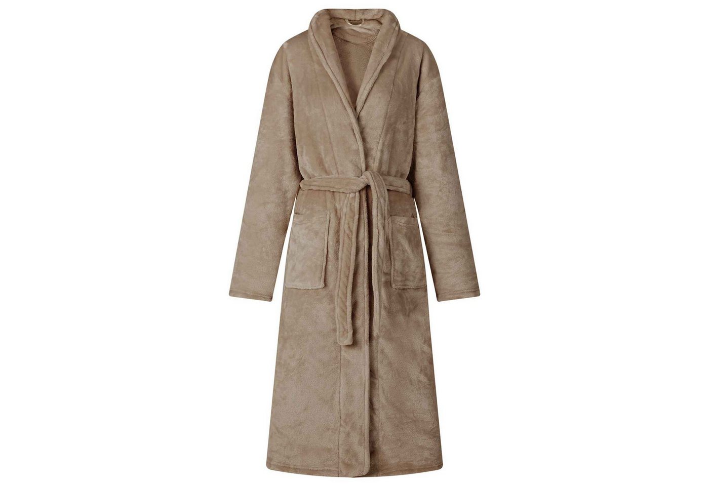 vidaXL Damenbademantel Bademantel ohne Kapuze Kamel m Flanell, 100% Baumwolle von vidaXL