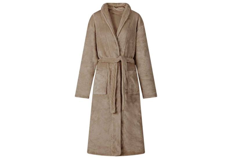 vidaXL Damenbademantel Bademantel ohne Kapuze Kamel m Flanell, 100% Baumwolle von vidaXL