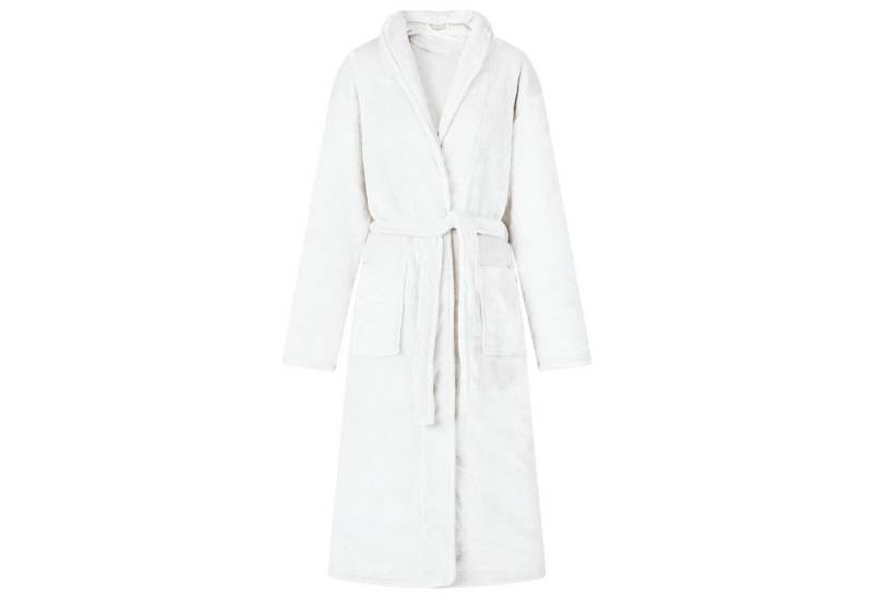 vidaXL Damenbademantel Bademantel ohne Kapuze Weiß xl Flanell, 100% Baumwolle von vidaXL